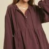 Wishlist Women's Eggplant Long Sleeve Top Tops