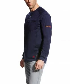 Ariat FR Air Navy Henley Fire Resistant Tees