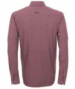 Men's Game Guard Maroon Pearl Snap Long Sleeve Shirt