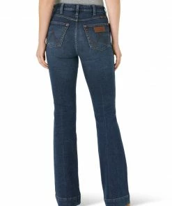 Women's Wrangler Retro Green Jean Sara High Rise Trouser Jeans