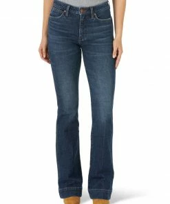 Women's Wrangler Retro Green Jean Sara High Rise Trouser Jeans