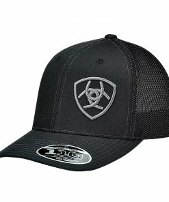 M & F Black Ariat Mesh Ballcap