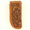 M & F Nocona Leather Tooled Floral Tan Knife Sheath