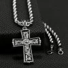 M & F Necklaces Twister Floral Cross Necklace