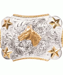 Frey Outfitters Youth Rectangle Star Horse Head Belt Buckle Belt Buckles
