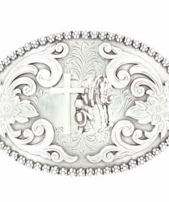 M & F Nocona Oval Cowboy Prayer Belt Buckle