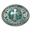 M & F Belt Buckles Turquoise Cross Buckle