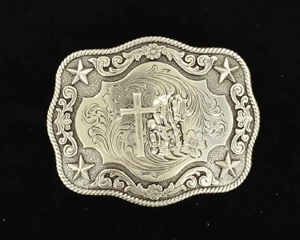 M & F Cowboy Prayer Rectangle Belt Buckle Belt Buckles 1 M & F Cowboy Prayer Rectangle Belt Buckle Belt Buckles