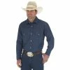 Men's Wrangler Authentic Cowboy Cut® Denim Work Shirt Work Shirts