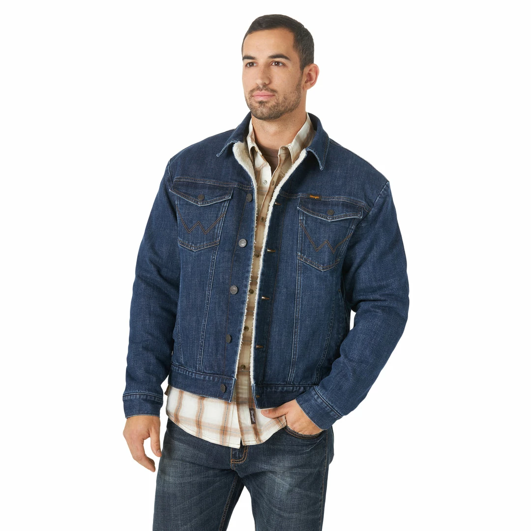 Outerwear Men's Wrangler Retro Sherpa Lined Western Denim Jacket 1 Outerwear Men's Wrangler Retro Sherpa Lined Western Denim Jacket