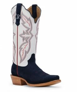 Women's R. Watson Midnight Blue Rough Out/Winter White Boot Boots