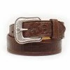 M & F Ariat Crocodile Print With Floral Tabs Belt Belts