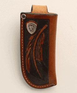 M & F Knife Sheaths Ariat Tan Feather Knife Sheath