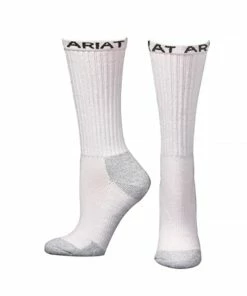 M & F Boot Care & Accessories Men's Ariat White 3 Pk Mid Calf Performance Boot Socks