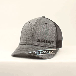 M & F Ariat Heather Black Offset Logo Cap Caps 1 M & F Ariat Heather Black Offset Logo Cap Caps