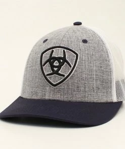 M & F Caps Grey/Navy Ariat Ball Cap