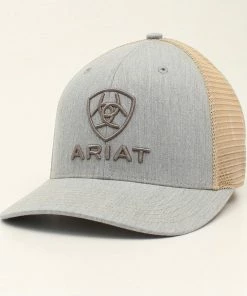 M & F Tan/Grey Ariat Ball Cap Caps
