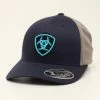 M & F Navy/Turquoise Logo Mesh Ball Cap Caps
