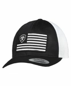 Caps Ariat Shield Flag Black/White Cap