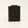 M & F Ariat Brown Rowdy Leather Bi-Fold Money Clip Wallet