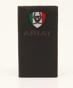 M & F Ariat Rodeo Mex Flag Logo Brown Rowdy Wallet Wallets