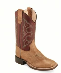 Kids Boots Youth Jama Maroon Shaft/Brown Boot