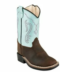 Infant Jama Aqua Shaft/Brown Square Toe Boot