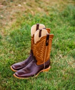 Western Boots Men's R. Watson Walnut Cognac Square Toe Boot