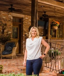 Entro Women's White Shoulder Pad Sleeveless Top