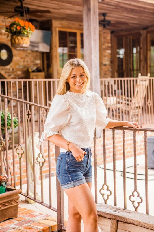 THML Tops Women's Off White Crochet Top 3 THML Tops Women's Off White Crochet Top