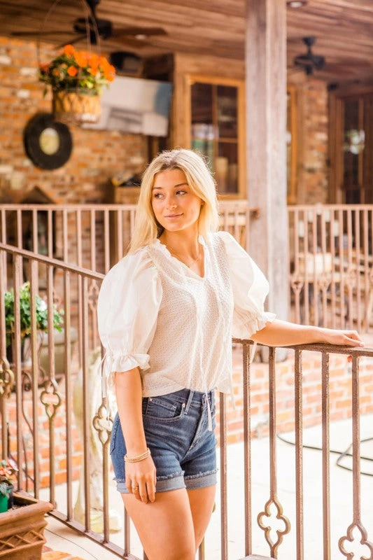 THML Tops Women's Off White Crochet Top 1 THML Tops Women's Off White Crochet Top