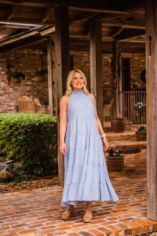 Entro Women's Blue Long Maxi Sleeveless Dress Dresses 1 Entro Women's Blue Long Maxi Sleeveless Dress Dresses