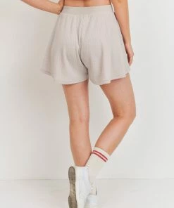 Paper Crane Women's Ivory Tauple Waffle Top Bottom Set Tops