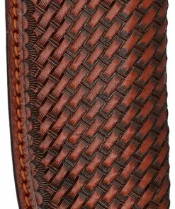 M & F 3D Leather Weave Tooled Large Knife Sheath Knife Sheaths