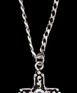 M & F Black And Silver Cross Necklace Necklaces