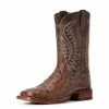 Men's Ariat Gallup Mocha Full Quill Ostrich Boot Exotic Boots