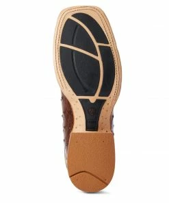 Men's Ariat Gallup Mocha Full Quill Ostrich Boot Exotic Boots