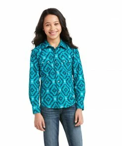Girl's Western Shirts Girls Ariat Agate Mesa Snap Long Sleeve Shirt