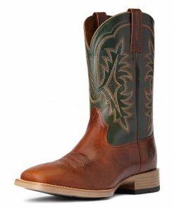 Western Boots Men's Ariat Ryden Ultra Gingersnap/Tack Green Square Toe Boots