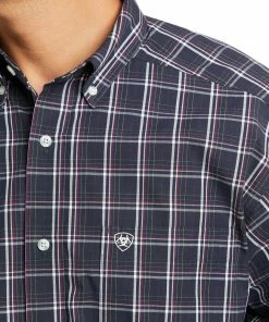 Men's Ariat Mylo Service Navy Pro Series Long Sleeve Shirt Long Sleeve Shirts