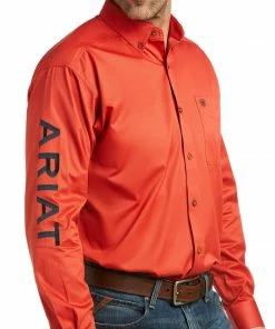 Men's Ariat Team Logo Twill Autumn Blaze Long Sleeve Shirt