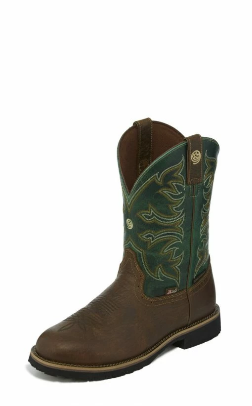 Men's Justin Aransas Pecan Round Toe Boots