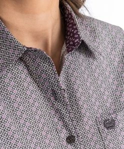 Cinch Women's Mauve & Lavender Printed Button Up Western Shirt