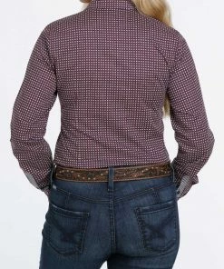 Women's Cinch Purple Print Long Sleeve Button Down Shirt