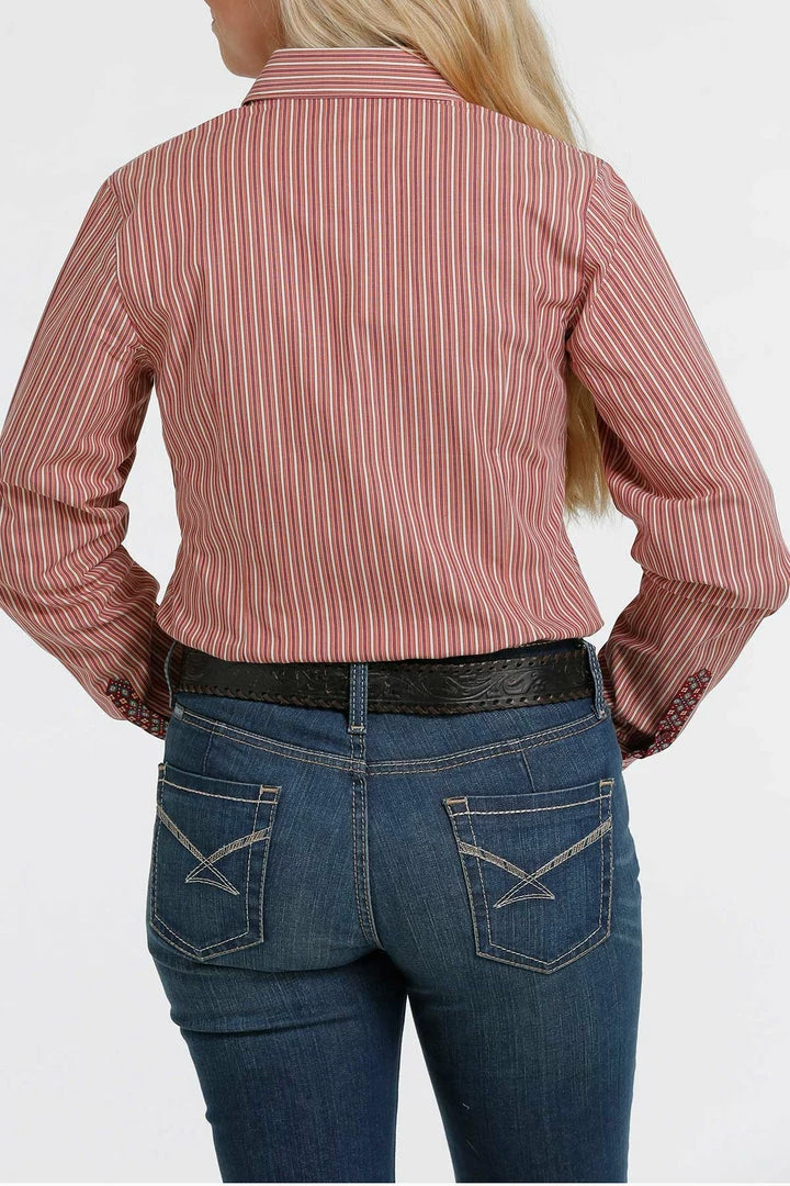 Women's Cinch Orange Stripe Long Sleeve Shirt Western Shirts 2 Women's Cinch Orange Stripe Long Sleeve Shirt Western Shirts