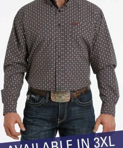 Long Sleeve Shirts Men's Cinch Black Print Long Sleeve Shirt