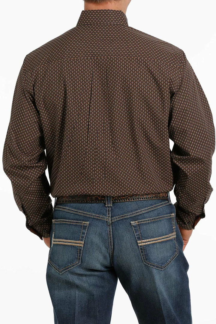 Men's Cinch Brown Print Long Sleeve Button Down Shirt 2 Men's Cinch Brown Print Long Sleeve Button Down Shirt