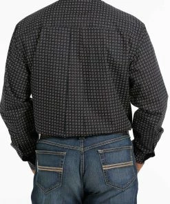 Men's Cinch Black Print Long Sleeve Button Down Shirt