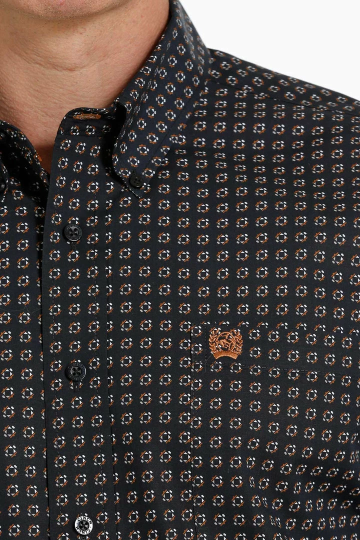 Men's Cinch Black Print Long Sleeve Button Down Shirt 3 Men's Cinch Black Print Long Sleeve Button Down Shirt