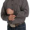 Long Sleeve Shirts Men's Cinch Black Print Long Sleeve Shirt